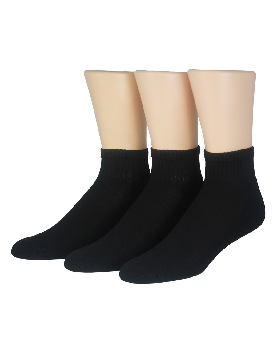 (image for) Durable 1/2 Cushion Quarter Socks, 3 Pack